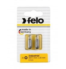 Бита шестигранная 25мм серии Industrial 3 мм, 2шт на блистере  02430036  Felo