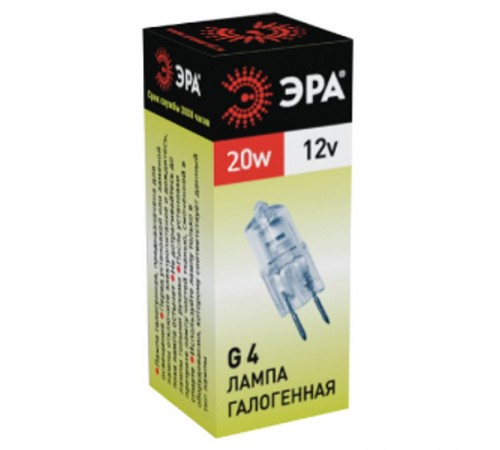 Лампа галогенная капсульная 20Вт 12В G4 JC  C0027369  ЭРА