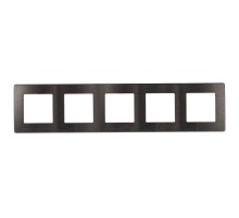 Рамка для розеток и выключателей серия 12 12-5105-12 на 5 постов, сатин, графит  Б0052545  ЭРА