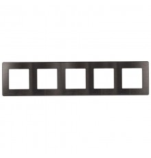 Рамка для розеток и выключателей серия 12 12-5105-12 на 5 постов, сатин, графит  Б0052545  ЭРА