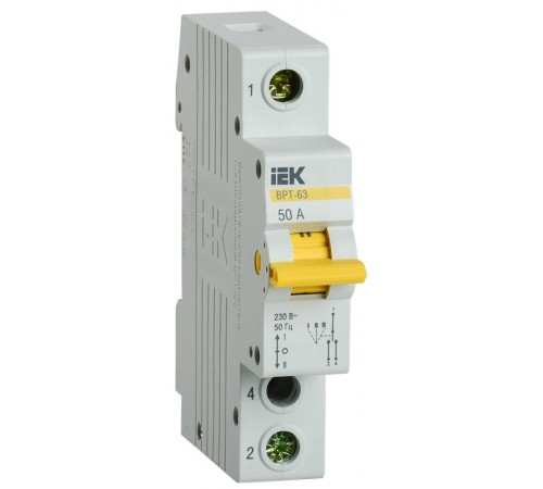 Выключатель-разъединитель (рубильник) трехпозиционный ВРТ-63 1п 50А  MPR10-1-050  IEK
