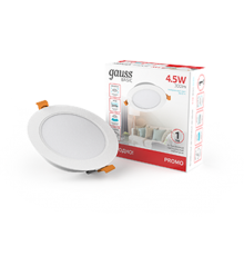 Светильник  Basic Downlight круг 4,5W 300lm 4000K 170-260V IP20 95*26 белый LED  9029420205  Gauss