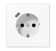 Розетка SCHUKO® с USB-зарядным устройством, тип С; термопласт; белый LS1520-18CWW Jung