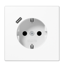 Розетка SCHUKO® с USB-зарядным устройством, тип С; термопласт; белый LS1520-18CWW Jung
