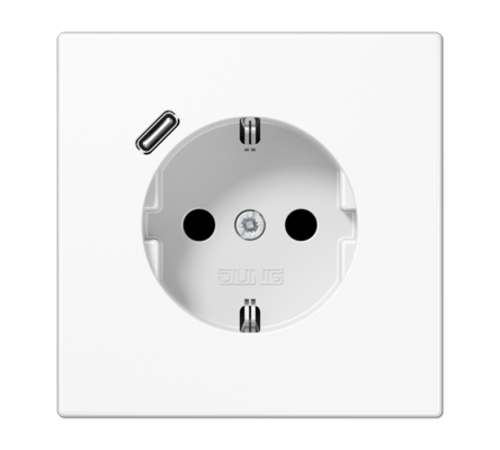 Розетка SCHUKO® с USB-зарядным устройством, тип С; термопласт; белый LS1520-18CWW Jung
