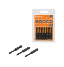 Набор бит PH1x50, односторонних, сталь S2, Е 1/4", намагниченные, торсионные, 10 шт., "Алмаз"   SQ1019-0424  TDM