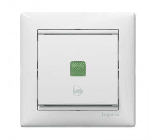Valena Белый Выключатель кнопочный 1-клавишный с символом "звонок"  774216  Legrand