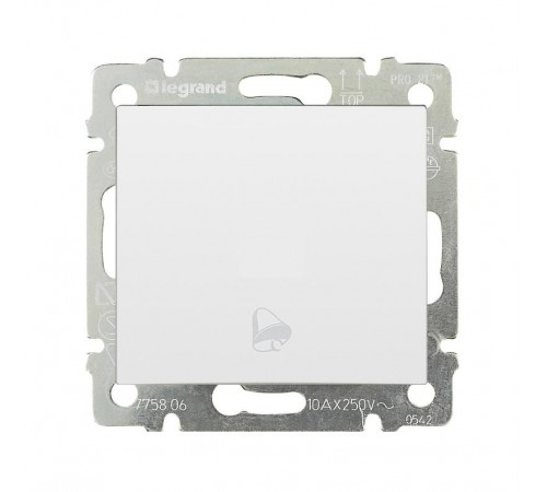 Valena Белый Выключатель кнопочный 1-клавишный с символом "звонок"  774216  Legrand