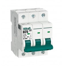Выключатель автоматический без теплозащиты трехполюсный ВА-103М 3P 25А характеристика D 6кА  12558DEK  Dekraft