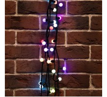 Гирлянда "Мультишарики" 17,5 мм, 10 м, черный ПВХ, 100 диодов, цвет RGB  303-509-2  NEON-NIGHT