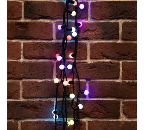 Гирлянда "Мультишарики" 17,5 мм, 10 м, черный ПВХ, 100 диодов, цвет RGB  303-509-2  NEON-NIGHT