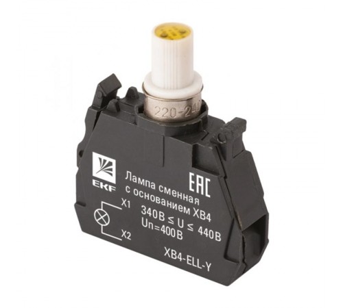 Лампа сменная c основанием XB4 желтая 400В EKF PROxima    XB4-ELL-Y   EKF 