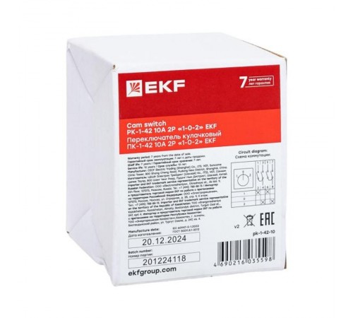 Переключатель кулачковый ПК-1-42 10А 2P "1-0-2" EKF PROxima  pk-1-42-10  EKF