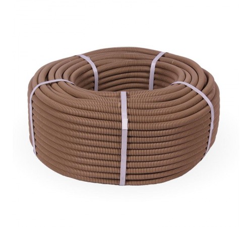 Труба гофрированная ПВХ легкая 350 Н бук д16 (100 м/уп) с/з   PR01.0031  Промрукав