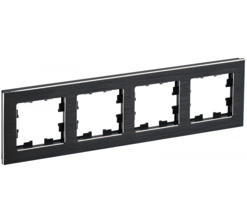 BRITE Рамка 4-ая РУ-4-1-БрЧ металл черный  BR-M42-M-K02  IEK