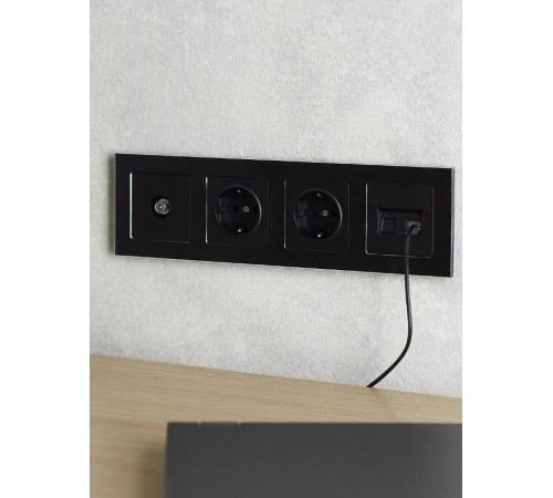 BRITE Рамка 4-ая РУ-4-1-БрЧ металл черный  BR-M42-M-K02  IEK