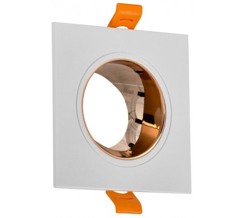Светильник точечный  4107 встр. поворотн. GU10 белый/золото пласт.  LT-UVB0-4107-GU10-1-K22  IEK