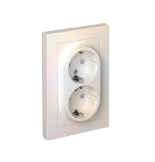 AtlasDesign Жемчуг Розетка 2-ая с заземлением, со шторками, 16А, (в сборе с рамкой)  ATN000426  SE