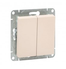 Механизм выключателя, двухклавишный, кремовый Эпика  UP1-SWI-20 EKF
