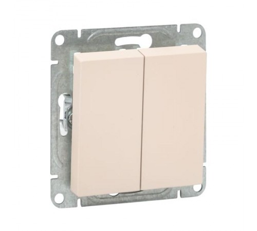 Механизм выключателя, двухклавишный, кремовый Эпика  UP1-SWI-20 EKF