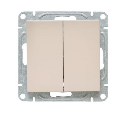 Механизм выключателя, двухклавишный, кремовый Эпика  UP1-SWI-20 EKF