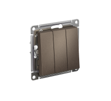 AtlasDesign Мокко Выключатель 3-клавишный сх.1+1+1, 10АХ, механизм  ATN000631  SE