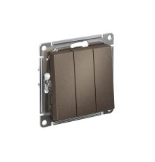 AtlasDesign Мокко Выключатель 3-клавишный сх.1+1+1, 10АХ, механизм  ATN000631  SE