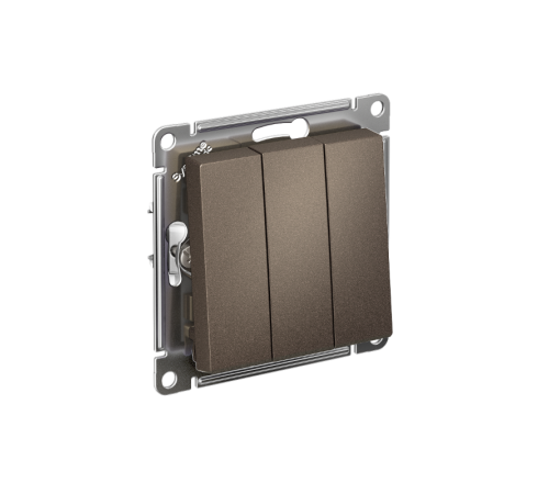 AtlasDesign Мокко Выключатель 3-клавишный сх.1+1+1, 10АХ, механизм  ATN000631  SE