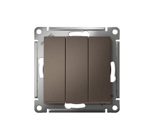AtlasDesign Мокко Выключатель 3-клавишный сх.1+1+1, 10АХ, механизм  ATN000631  SE