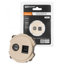 Розетка компьютерная RJ45 + TV розетка оконечная шампань, "Байкал"   SQ1819-0519  TDM