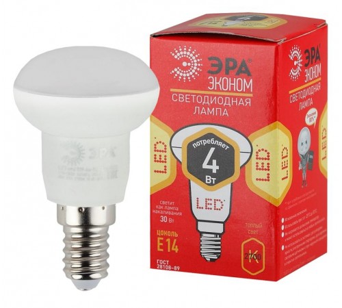 Лампа cветодиодная ECO LED R39-4W-827-E14 (диод, рефлектор, 4Вт, тепл, E14) (10/100/4900)  Б0020631  ЭРА