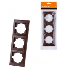 Рамка 3-х постовая вертикальная венге "Лама"  SQ1815-0434  TDM