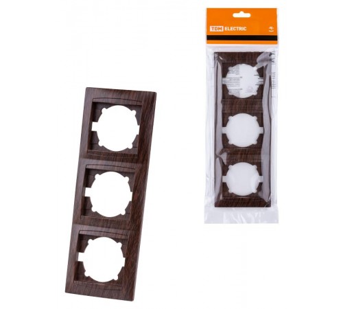 Рамка 3-х постовая вертикальная венге "Лама"  SQ1815-0434  TDM