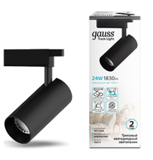 Светильник светодиодный трековый цилиндр 24W 1830lm 4000K 180-240V IP20 65*210мм черный угол 24  TR071  Gauss
