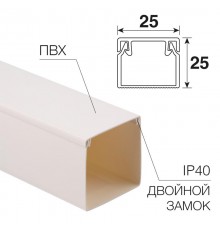 Кабель-канал 25х25 мм белый (50 м/уп.)  28-2525-2  REXANT 