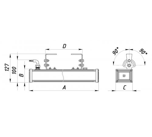 Комплект кронштейн BRACKET SET EVOLINE LED TELESCOPIC 330 MM (2PCS)  2006000010  Световые Технологии