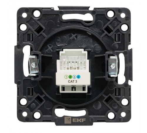 Стокгольм Механизм Розетки Phone 1-местной черный PROxima  EZT01-034-10  EKF