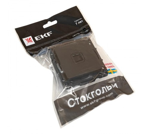 Стокгольм Механизм Розетки Phone 1-местной черный PROxima  EZT01-034-10  EKF