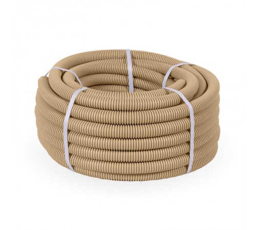 Труба гофрированная ПВХ легкая 350 Н сосна д25 (50 м/уп) с/з   PR01.0050  Промрукав