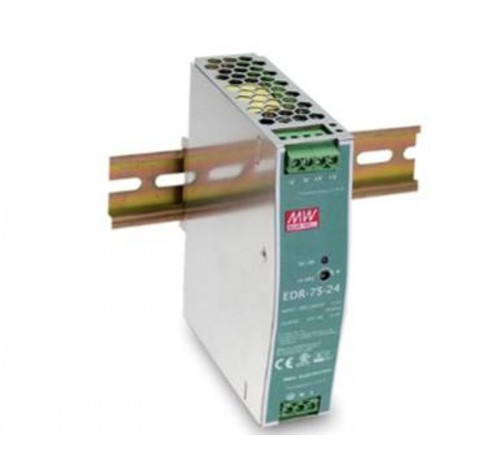 Источник питания на DIN-рейку 24 В,3.2 А, 76 Вт, MEANWELL, I класс защиты, 32х125х102 мм  EDR-75-24  VARTON