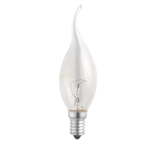 Лампа накаливания ЛОН 60Вт E14 220В CT35 clear свеча на ветру  3321468  Jazzway