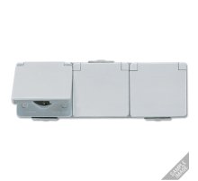 Штепсельная розетка SCHUKO для накладного монтажа тройная горизонтальная IP44  623NAW  Jung