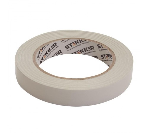 Скотч двусторонний на полипропиленовой основе, 18мм*30м, прозрачный , белая подложка  39148  STEKKER