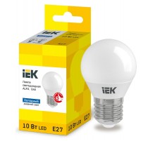 Лампа LED ALFA G45 шар 10Вт 230В 6500К E27  LLA-G45-10-230-65-E27  IEK