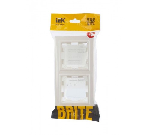 BRITE Рамка 2-ая IP44 РУ-2-БрЖ-44 жемчуг  BR-M22-44-K36  IEK