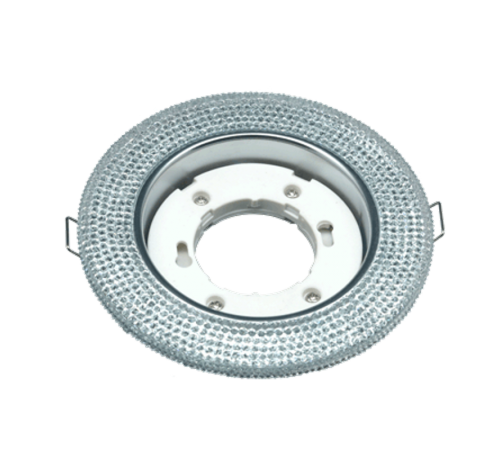 Светильник встраиваемый GX53R-crystal R12L под лампу GX53 с подсветкой 230B Прозрачный/ Хром  4690612016221  IN HOME