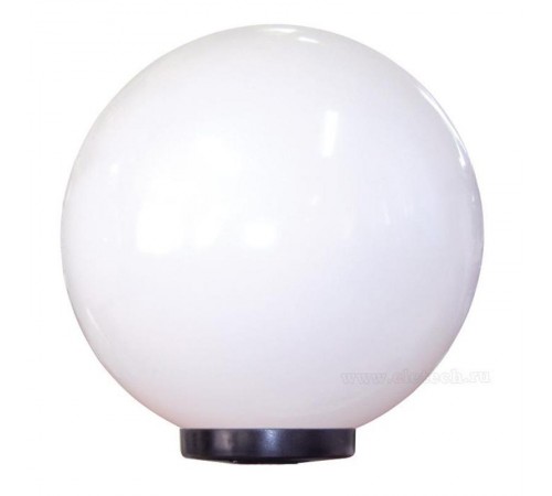 Светильник садово-парковый НТУ "Шар" 400 Б НТУ 06-100-01 100Вт Е27 IP44 опал/корпус плоский черный  1030480231  Элетех