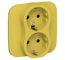 FLITE Розетка 2-ая с заземлением без шторок быстрозажимные клеммы 16А РС12-1-А-ФлЖК желтый карри  FI-R21A-16-1-K44  IEK