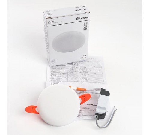 Светильник светодиодный встраиваемый AL509 с регулируемым монтажным диаметром (до 70мм) 6W 4000K белый  41207  Feron