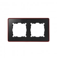 Simon 82 Рамка декоративная, 2 поста, Select, S82 Detail, графит-красный металлик  8201620-252  Simon